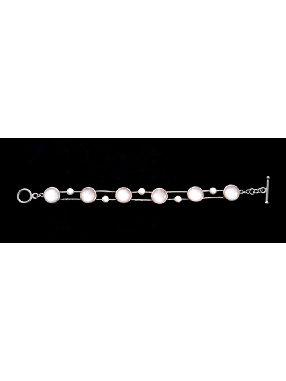 Whitney Kelly 925 Sterling Silver Moonstone MOP Bracelet Vintage WK